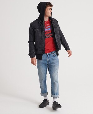 Superdry Embossed Classics Férfi Pólók Piros | KQABN0927